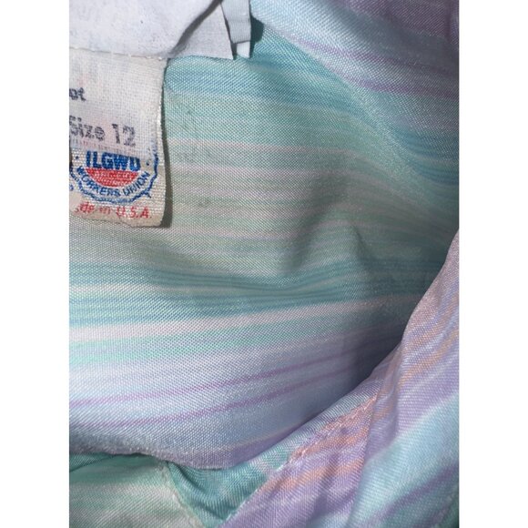 Vintage Schrader Sport Pastel Striped Shirt Dress Size 12 - Picture 4 of 10
